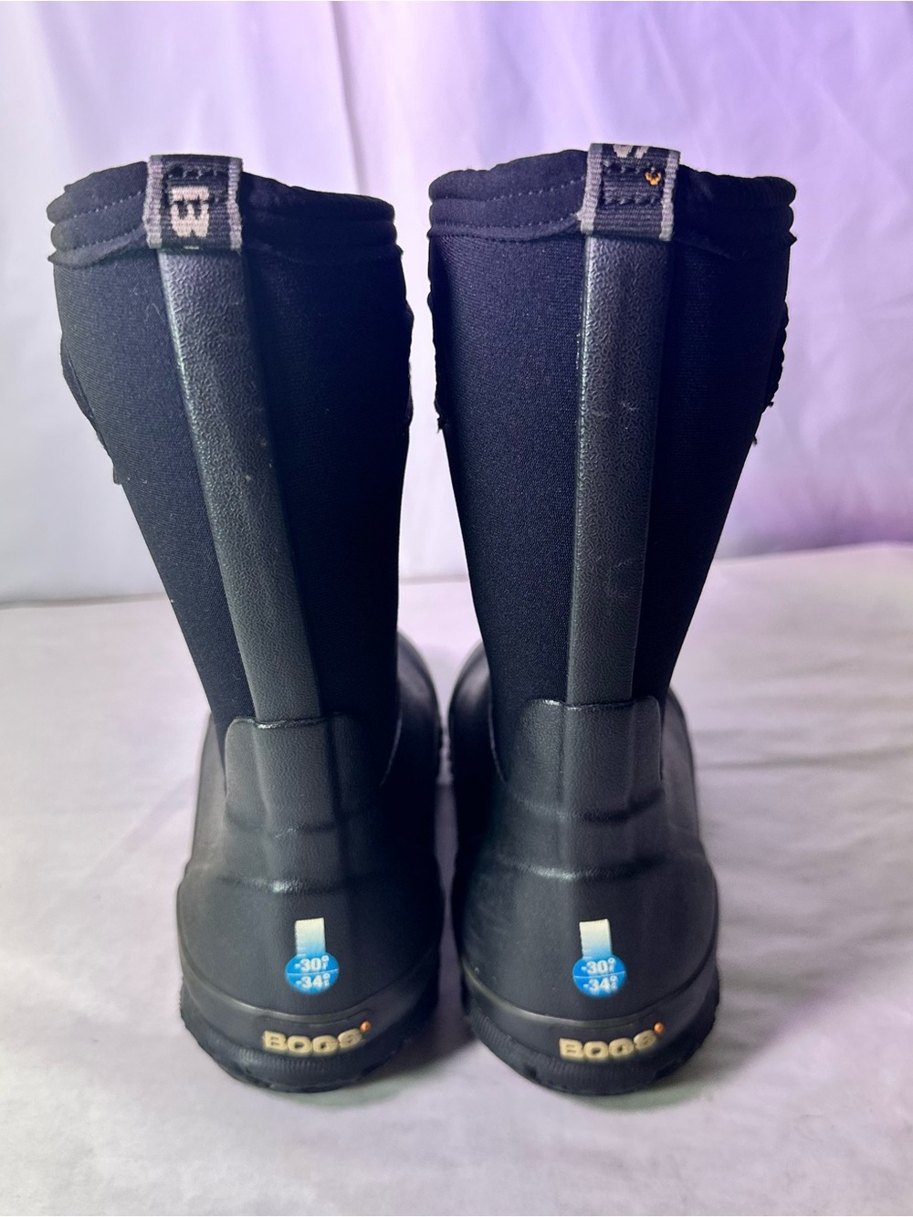 Bogs Kids Black Waterproof Neoprene Pull-On Boots - Picture 6 of 9